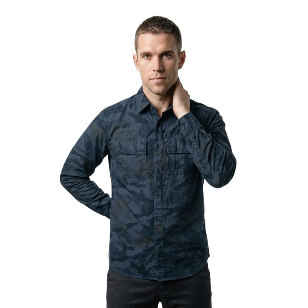 🪖 G-Star Raw Men’s RAW Cargo Camo Long Sleeve Utility Shirt – Size M